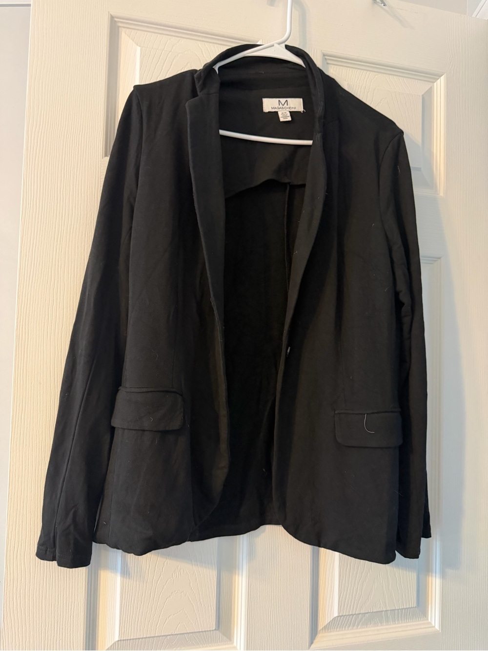 Magaschoni Black Women's Open-Front Blazer